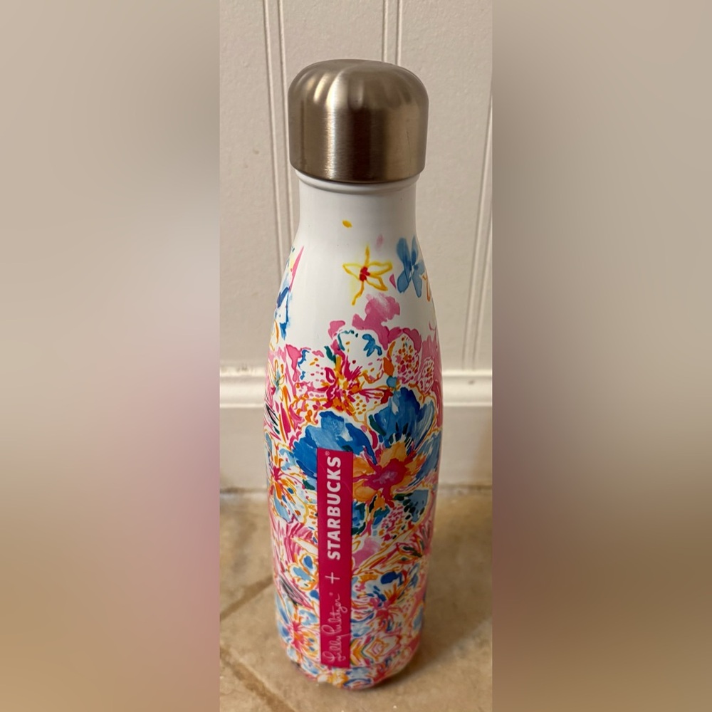 Starbucks Swell Lilly Pulitzer 17Oz Water Bottle Pink Resort Floral Thermos NWOT